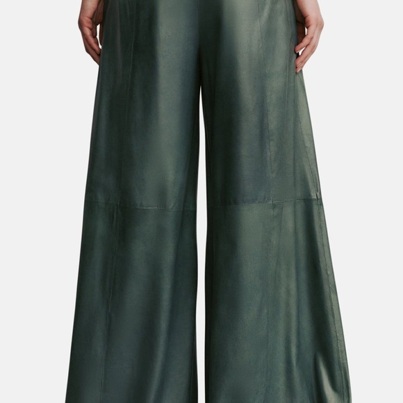 New TWP DIDI PANT IN PAPER LEATHER SAGE Retails $1,800 - Picture 2 of 6